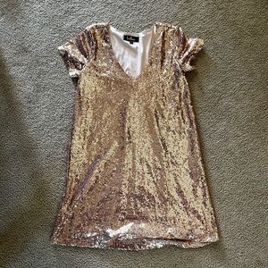 Rose gold Lulus sequin dress